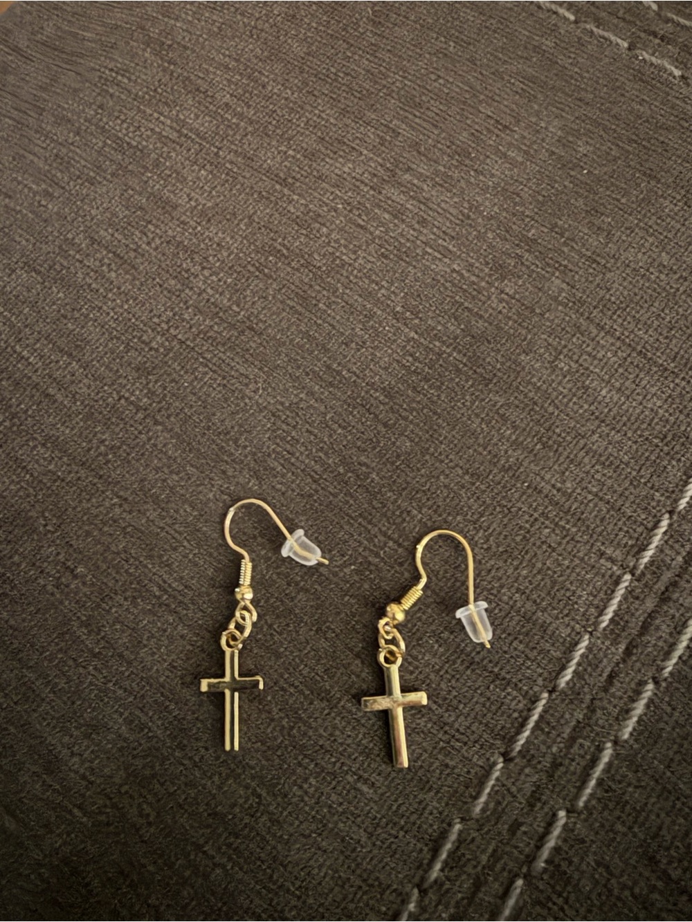 Gold Cross Dangle Earrings for Women - Classic Religious Style